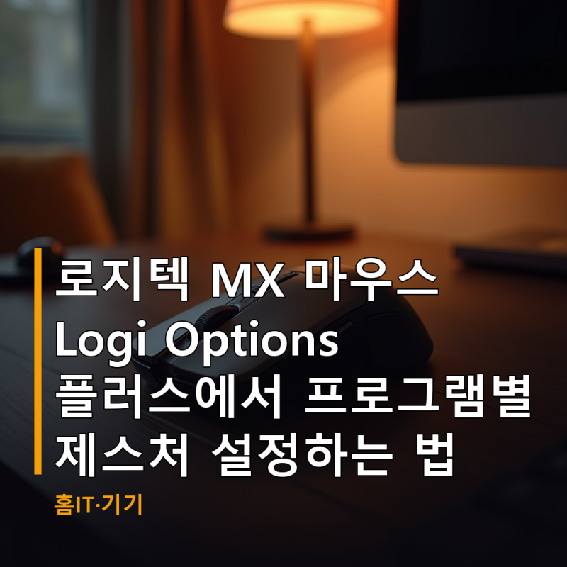 로지텍 MX 마우스 Logi Options 플러스에서 프로그램별 제스처 설정하는 법