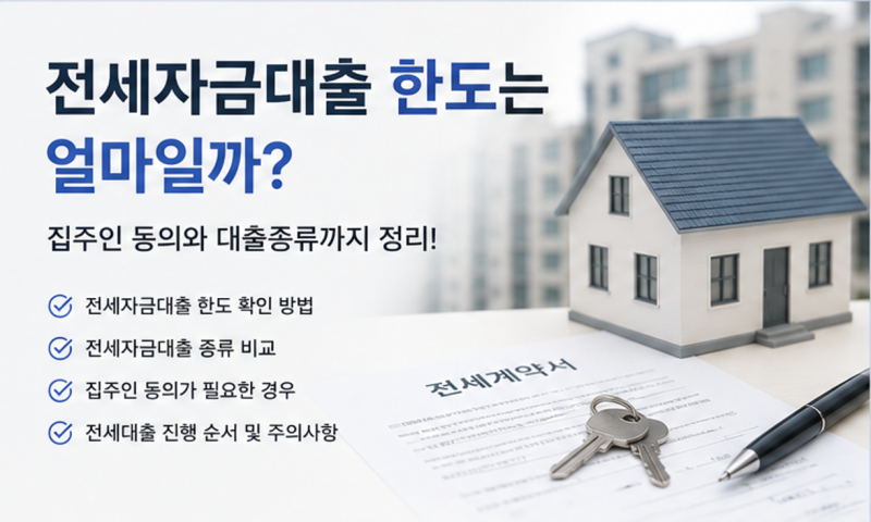 전세자금대출 한도는 얼마일까? 집주인 동의와 대출종류까지 정리