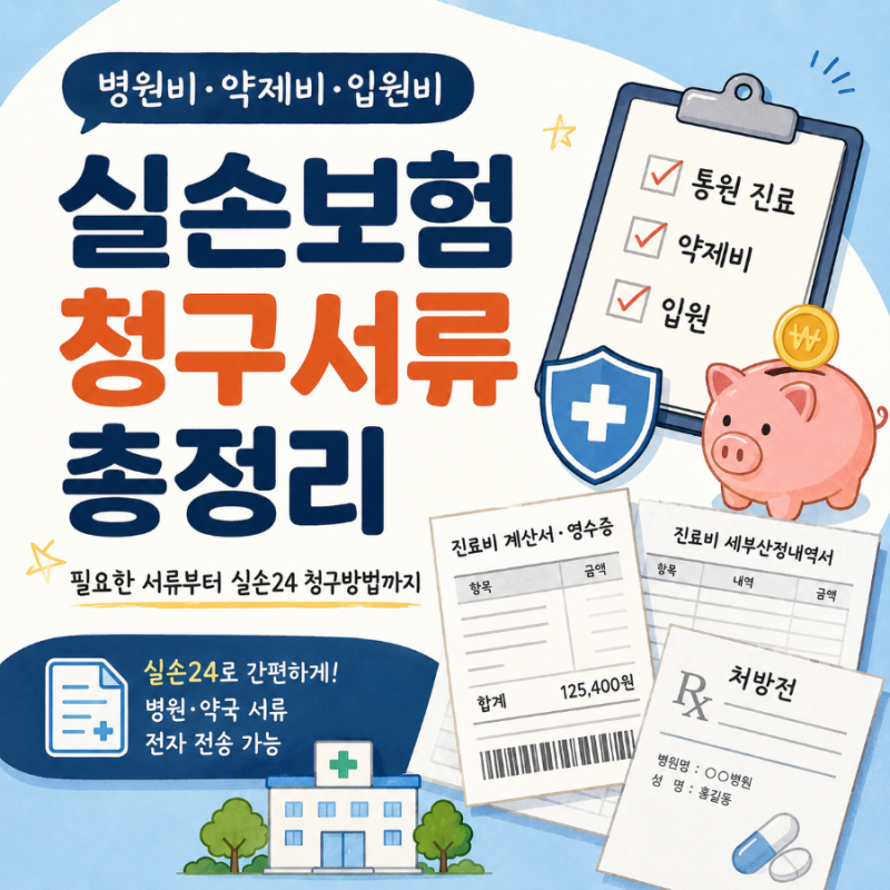 [꿀팁] 실손보험 청구서류 총정리｜병원비·약제비 필요한 서류부터 실손24 청구방법까지
