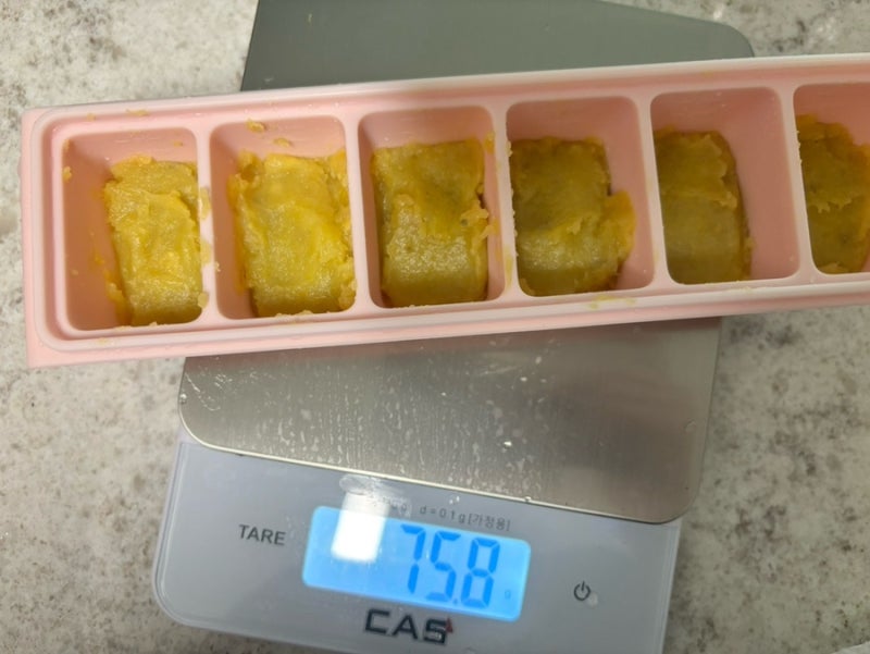 아기 간식 만들기｜고구마퓨레·배퓨레 큐브 만들기