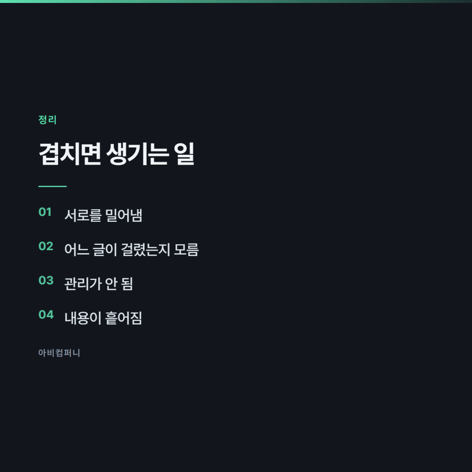 같은 주제로 여러 편을 쓸 때 겹치지 않게 관리하는 법
