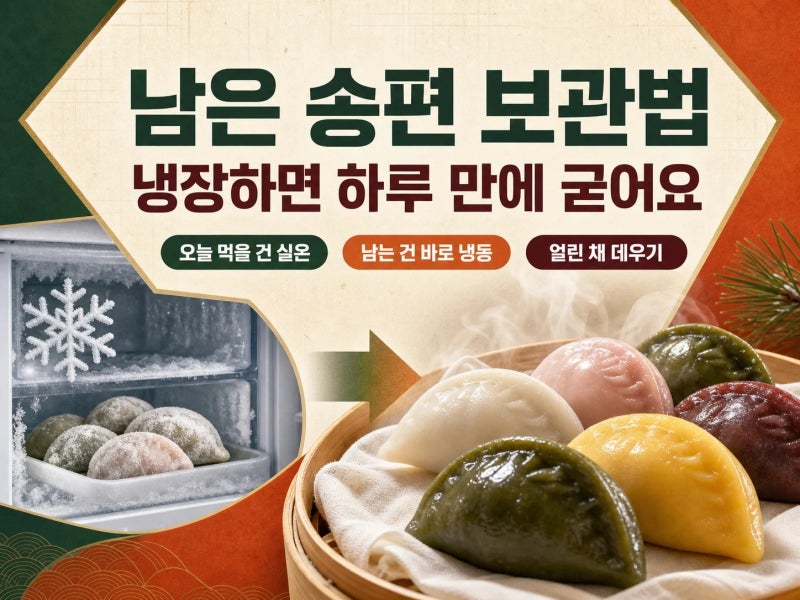 떡 남은 집이라면, 송편 보관법 3가지 (+ 떡 냉동 | 굳은 떡 데우기 | 해동 시간)