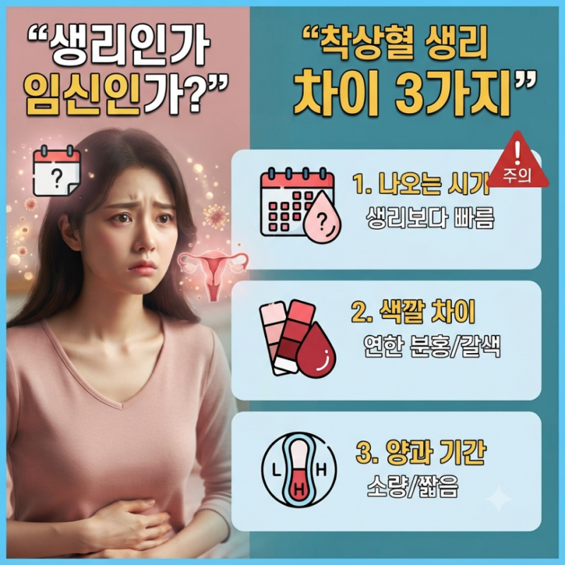 생리인가 임신인가? 착상혈 생리 차이 3가지와 나오는 시기, 색깔 완벽 정리