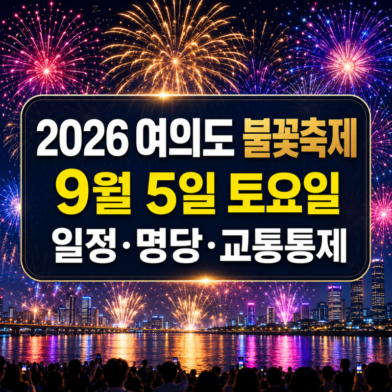2026 서울세계불꽃축제 9월 5일｜여의도 일정·시간·명당·교통통제 총정리