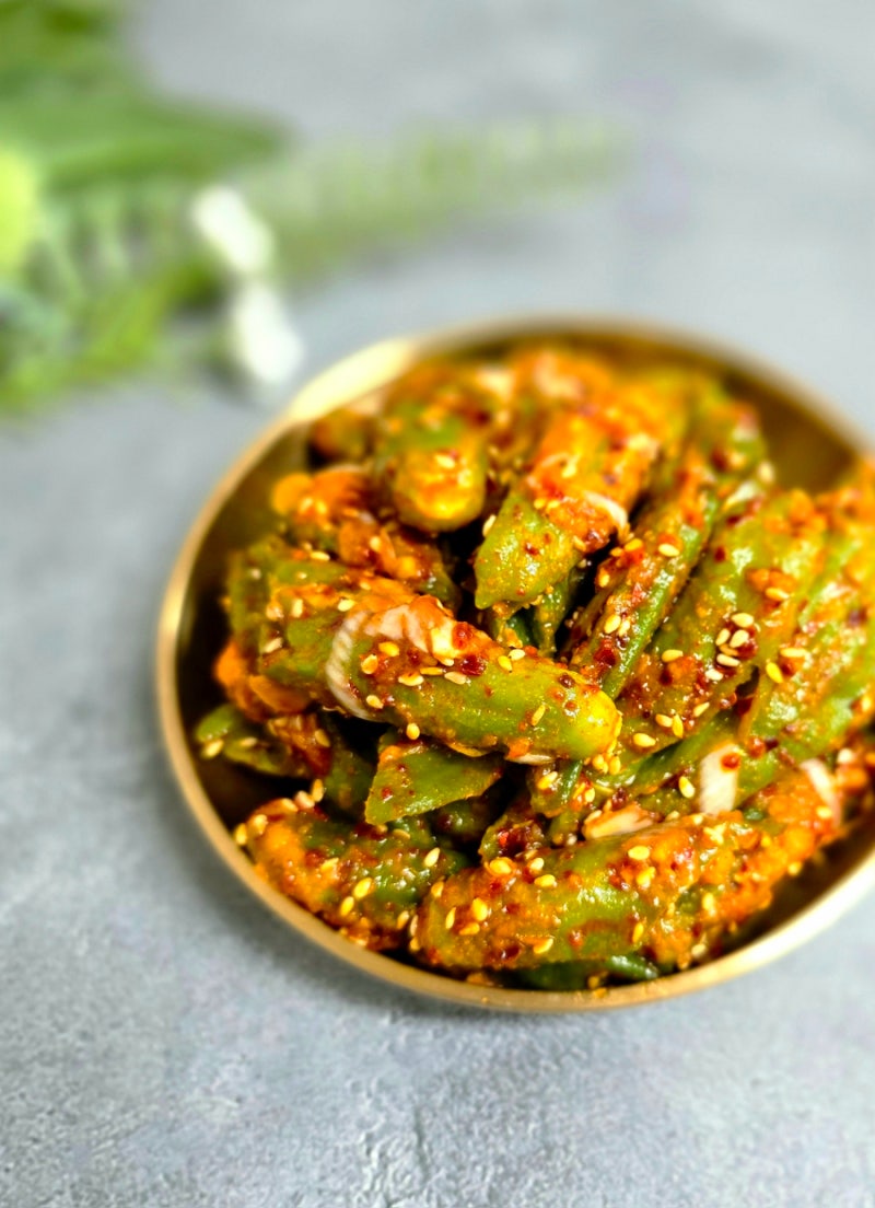 매운 꽈리고추찜 콩가루 찹쌀가루 레시피 쫀득한 꽈리고추무침 양념