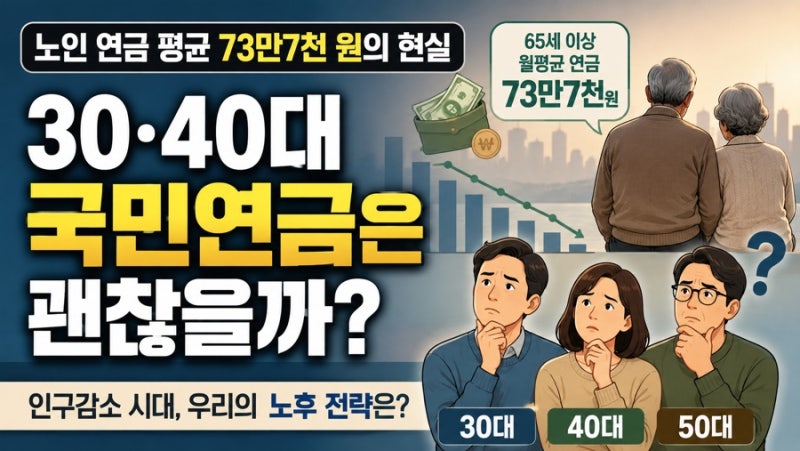 노인 연금 평균 73만7천 원의 현실, 30·40대 국민연금은 괜찮을까?