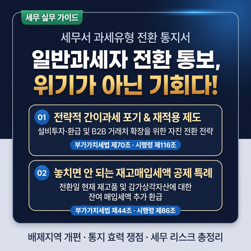 일반과세자 전환 통보를 기회로: 간이과세 포기 전략과 재고매입세액 공제 특례