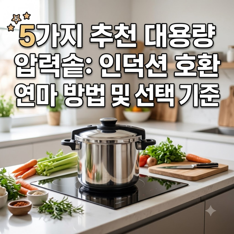 대용량 압력솥 추천 5종 연마제 세척법과 인덕션 겸용 선택 기준