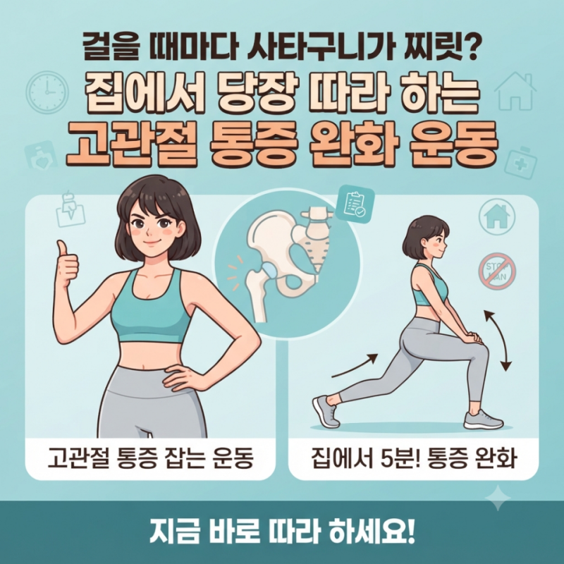 걸을 때마다 사타구니가 찌릿? 집에서 당장 따라 하는 고관절 통증 완화 운동