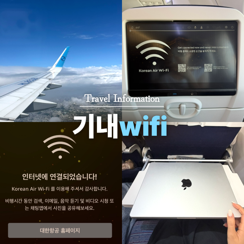 대한항공 비행기 기내 와이파이 가격 속도 결제 방법 사용후기