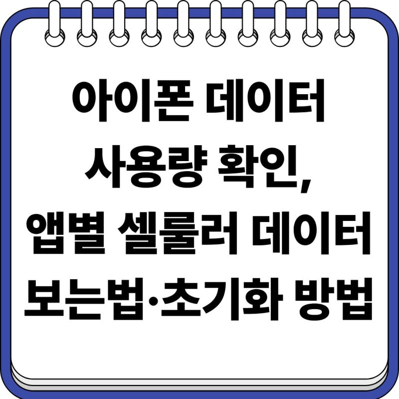 아이폰 데이터 사용량 확인, 앱별 셀룰러 데이터 보는법·초기화 방법