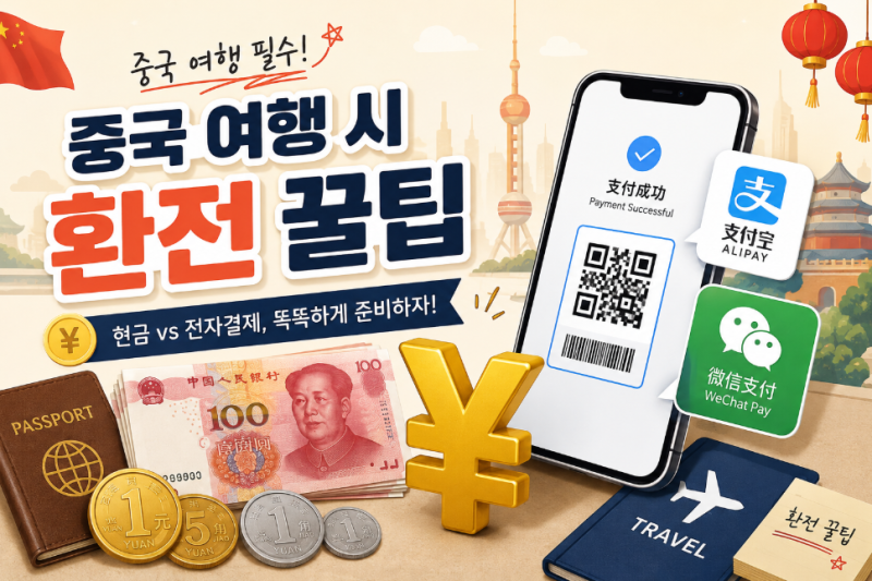 중국 여행 환전 꿀팁, 현금 보다 어플 적극적 활용 (알리페이/위챗페이/카카오 알리페이)