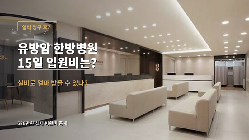 유방암 한방병원 15일 입원.. 실비로 얼마 받을 수 있나?