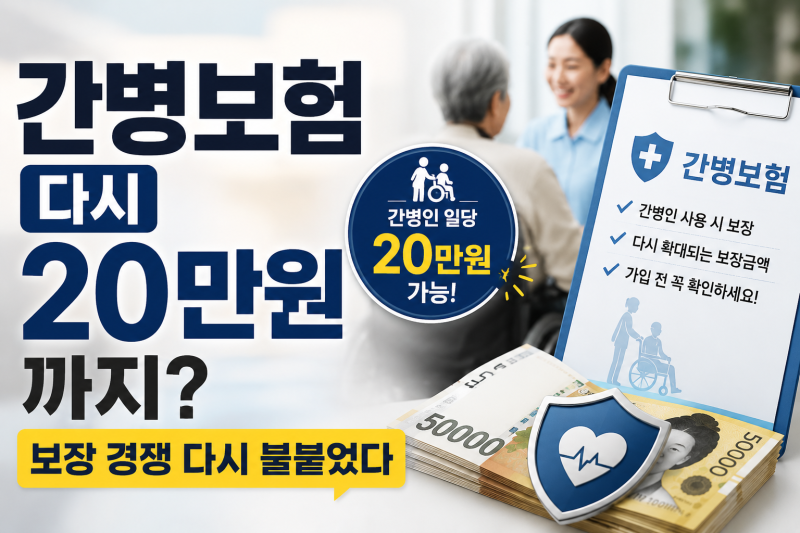 간병보험 다시 하루 20만원까지? 보장 경쟁 다시 불붙었다