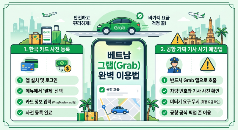 베트남 현지 이동의 핵심 - 그랩(Grab) 등록부터 바가지 안 쓰는 실전 팁