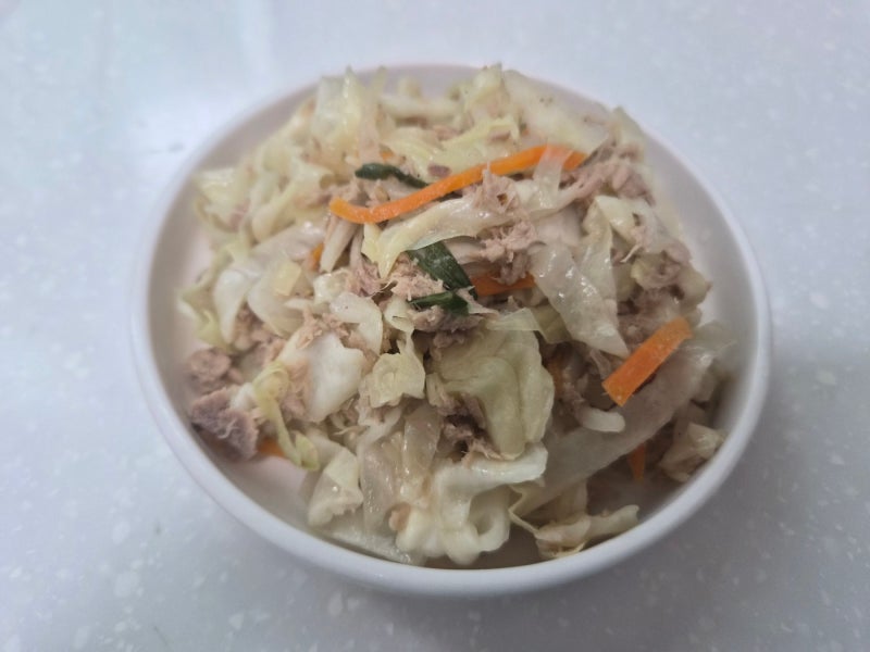 참치 양배추볶음 레시피 물 안 생기게 강불 볶음