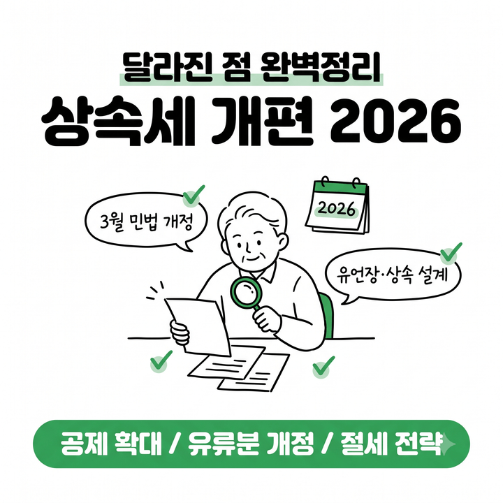 상속세 개편 2026 완벽정리, 3월 민법 개정 시행 후 유언장·상속 설계 어떻게 달라졌나