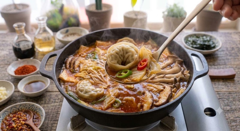냉동만두 한 봉지가 푸짐한 전골로 변했습니다! 국물까지 맛있는 만두전골 황금레시피