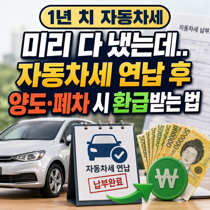 1년 치 자동차세 미리 다 냈는데.. 자동차세 연납 후 양도·폐차 시 환급받는 법 3가지 및 연납....