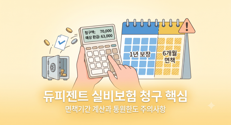 듀피젠트 실손보험 청구법｜통원한도·자기부담금·면책기간 확인