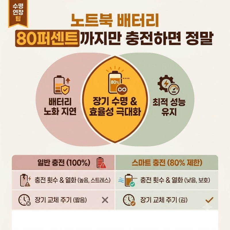 노트북 배터리 80퍼센트 제한 설정, 정말 수명 연장에 도움이 될까 제조사별 차이