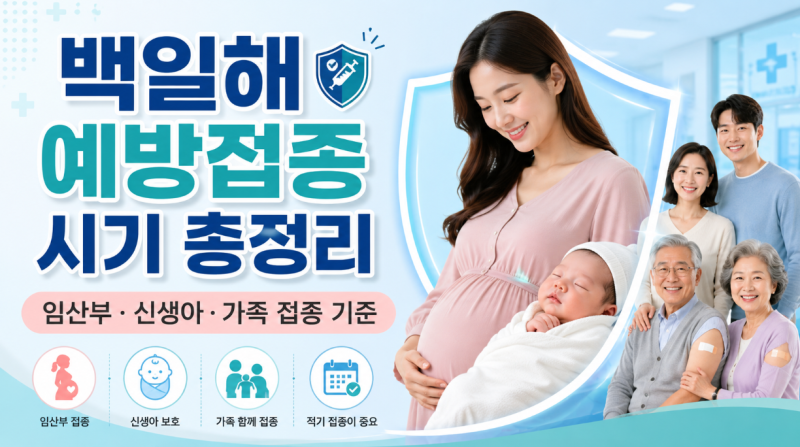 백일해 예방접종 시기 임산부 신생아 가족 접종 기준과 보건소 지원 차이