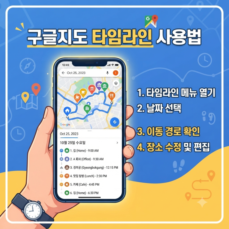 구글지도 타임라인 사용법 2026｜아이폰·갤럭시 설정부터 위치 기록 확인까지