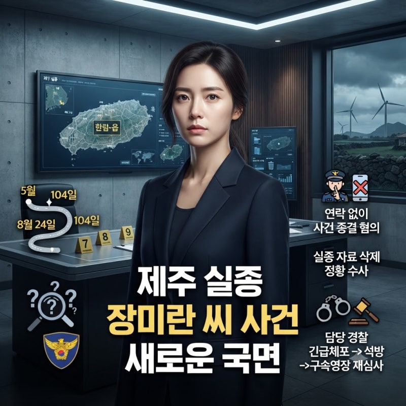 제주 장미란 사건 총정리｜실종부터 추정 시신 발견, 경찰 허위 종결·체포적부심·구속영장....