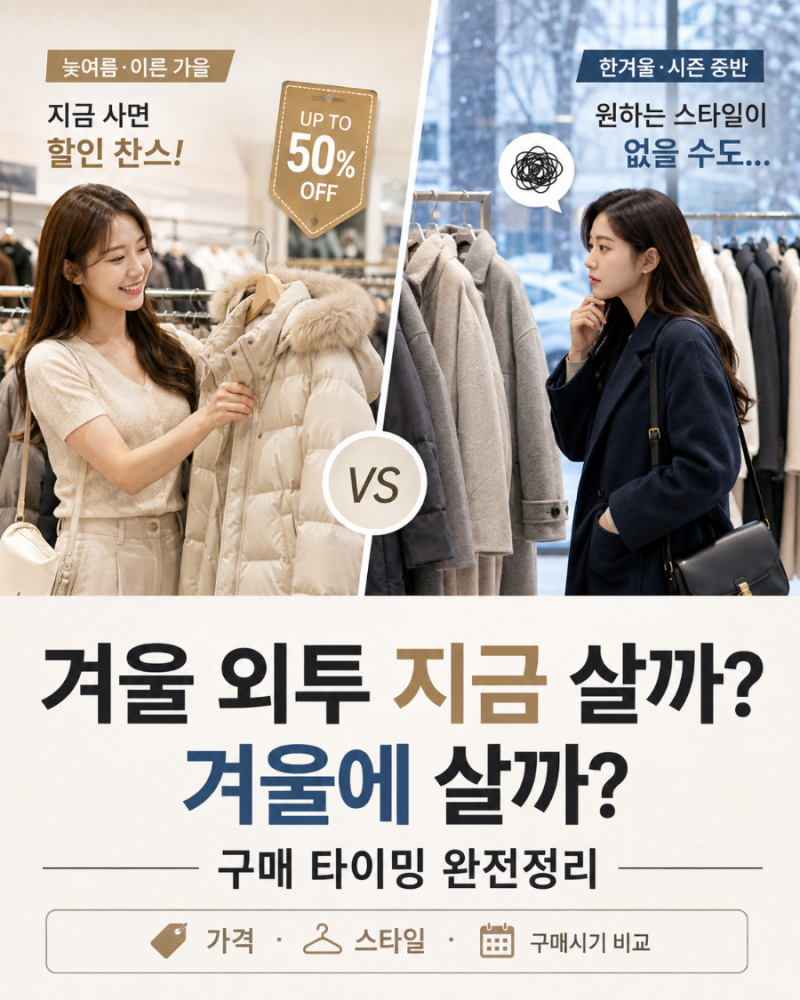 겨울 패딩, 지금 안 사면 손해일까? 8월에 사야 할 외투 vs 겨울까지 기다릴 외투 + 브랜드 TOP5