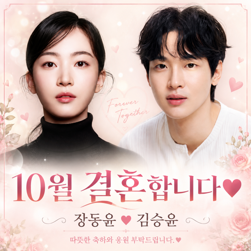 「장동윤♥김승윤 10월 깜짝 결혼 열애설도 없었는데…두 사람 인연 알고 보니」