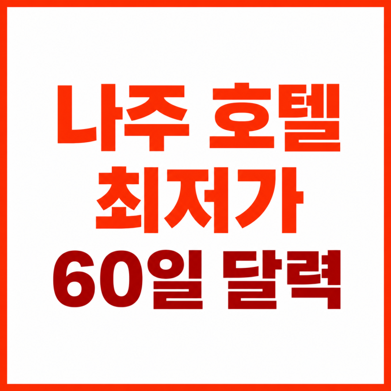 나주 호텔 최저가 한눈에 보는 60일 날짜별 가격 달력