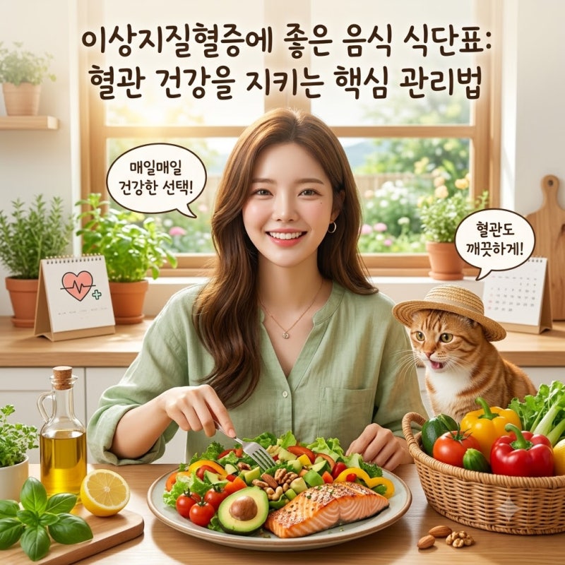 고지혈증에 좋은음식 식단표, 혈관 건강 지키는 핵심 관리법