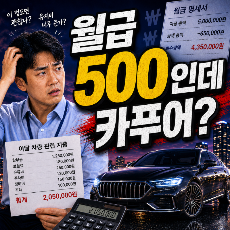 "월 500"에 이 차 타면 카푸어소리 듣습니다 자동차 리스트