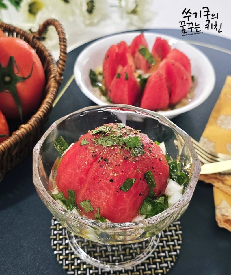 큰 토마토 마리네이드 레시피 토마토 절임 만들기