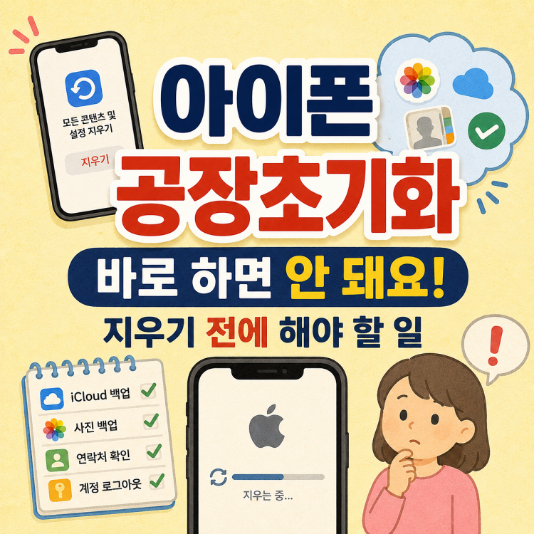 아이폰 공장초기화 방법, 지우기 누르기 전에 꼭 해야 할 것들