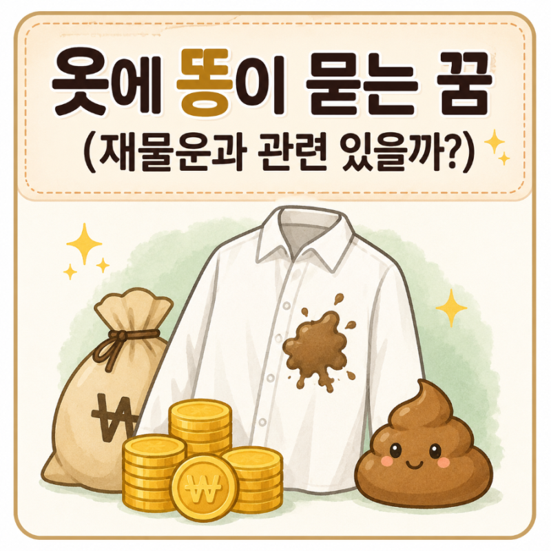 옷에 똥이 묻는 꿈 (재물운과 관련 있을까?)