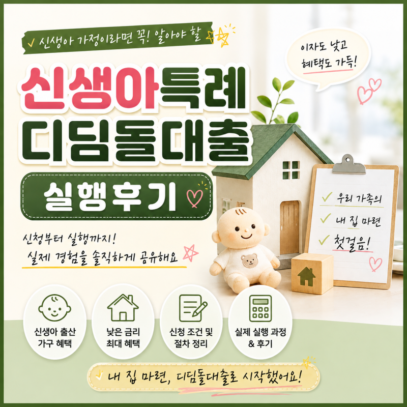 신생아특례 디딤돌대출 실행후기 | 대환대출 그리고 신청부터 실행까지