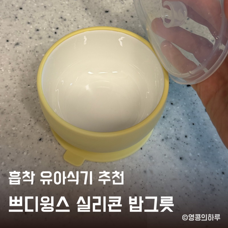 세척 편한 유아식기 이유식기 추천 쁘띠윙스 실리콘 세라믹 흡착볼 솔직후기