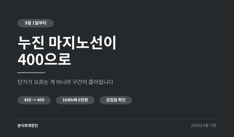 9월 전기요금 오르는 이유, 누진 마지노선이 400kwh (하계 누진구간 완화 종료, 여름 누진세 종....