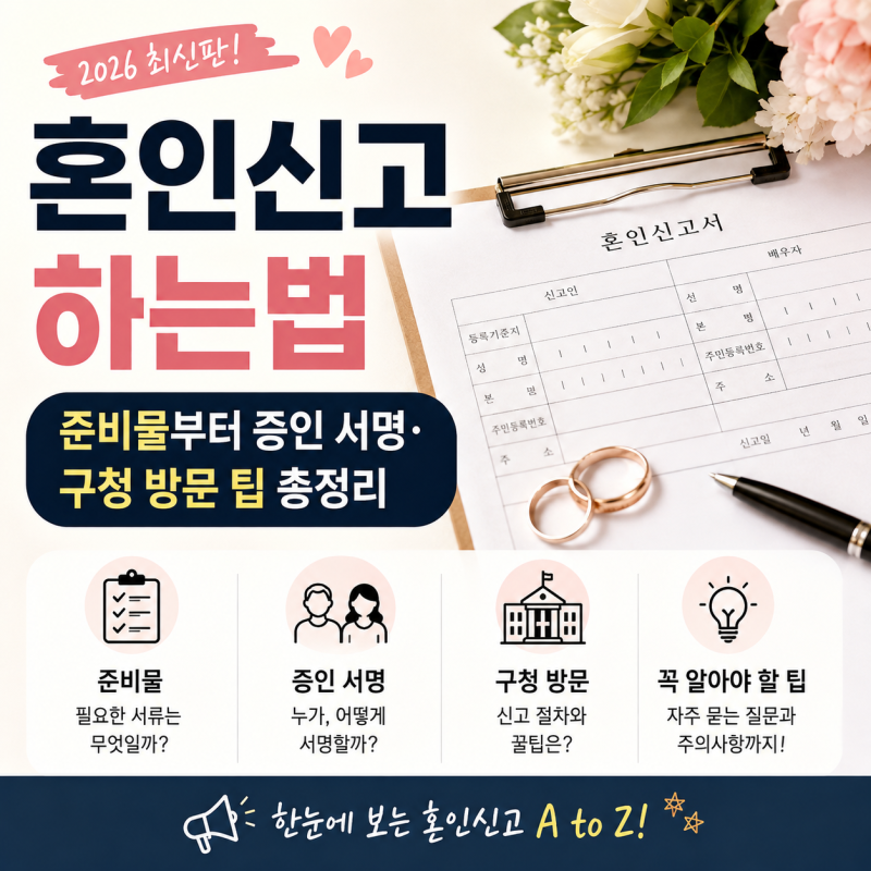 혼인신고 하는법｜준비물부터 증인 서명·구청 방문 팁 총정리
