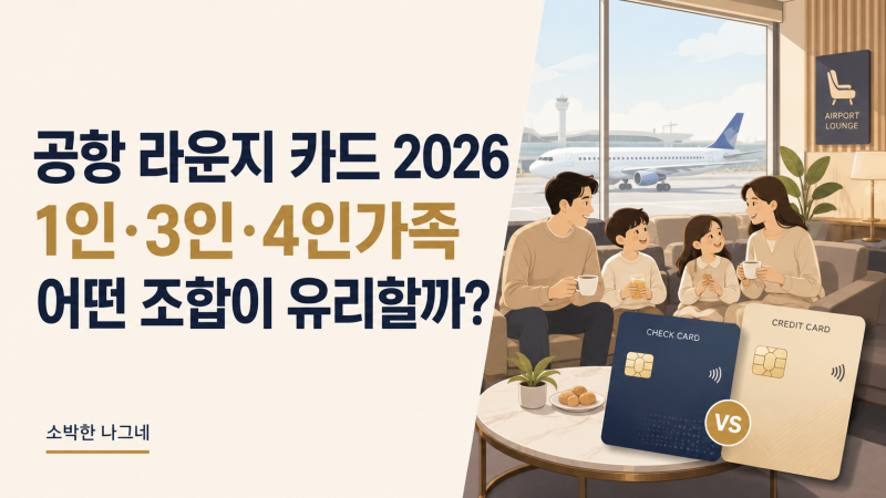 공항 라운지 카드 추천 2026｜4인가족은 체크+신용 어떤 조합이 유리할까