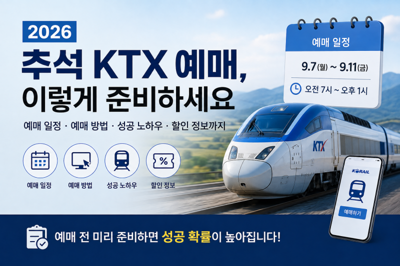 2026 추석 KTX 예매 성공하려면? 날짜·노선별 일정부터 취소표
