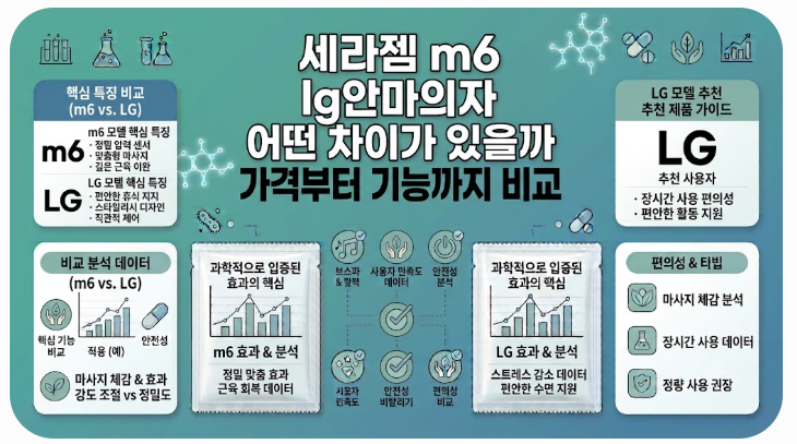 세라젬 m6 lg안마의자 어떤 차이가 있을까 가격부터 기능까지 비교