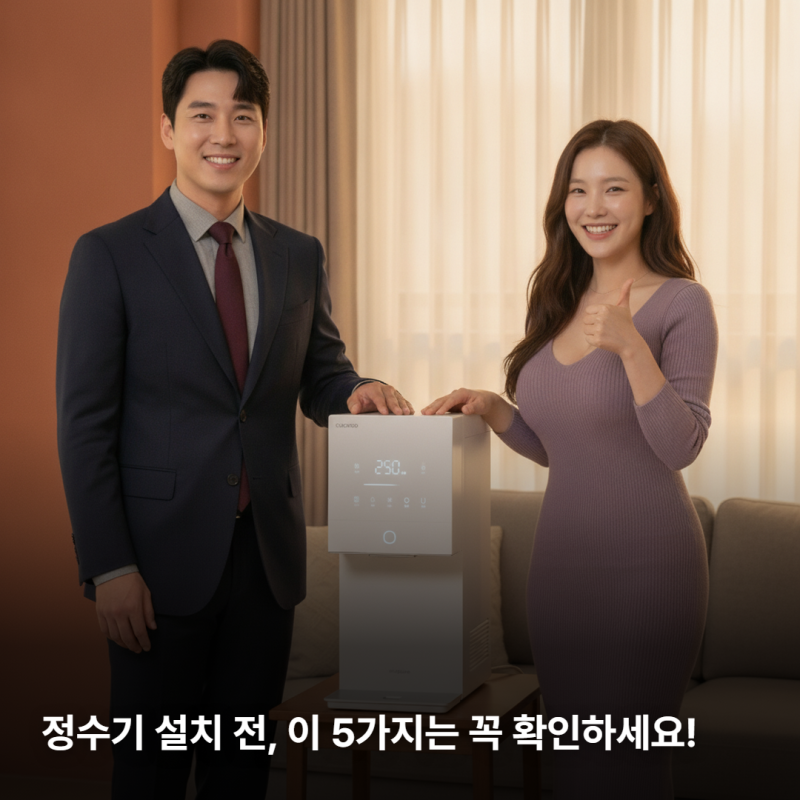 쿠쿠 정수기 설치 준비물5가지,수전 거리부터 확인하세요