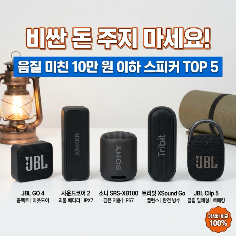 2026 최신 가성비 블루투스 스피커 추천 TOP 5 완벽 비교 캠핑용.실내용