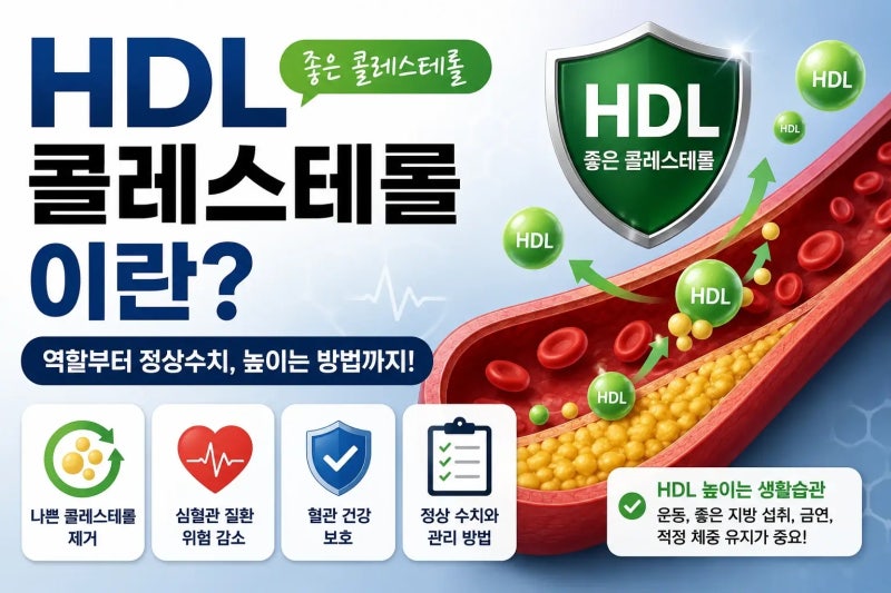 HDL 콜레스테롤이란?｜정상수치와 낮으면 생기는 문제, 높이는 방법 총정리