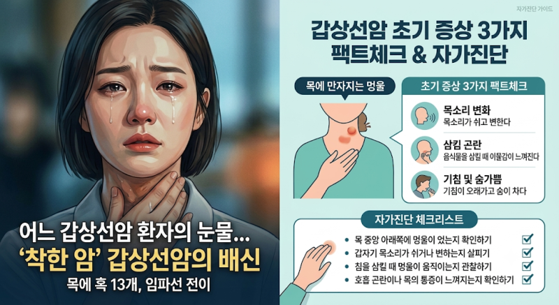 "목에 혹 13개 임파선 전이…" 박소담이 눈물 쏟은 '착한 암' 갑상선암의 배신… 목에 만져지....