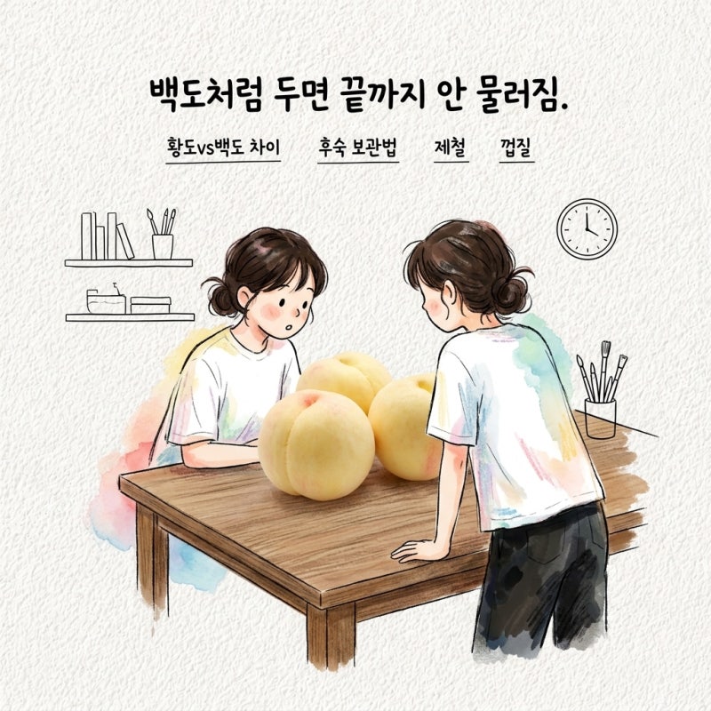 백도처럼 두면 끝까지 안 물러짐 황도복숭아 백도 차이 알고 후숙 보관법 제철 껍질 먹는법