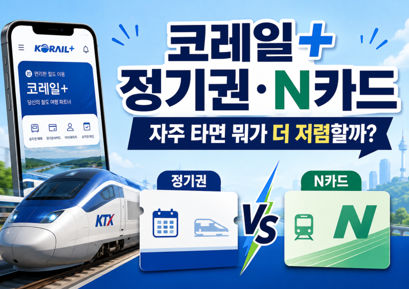 코레일+ 정기권·N카드 총정리｜자주 타면 뭐가 더 저렴할까?