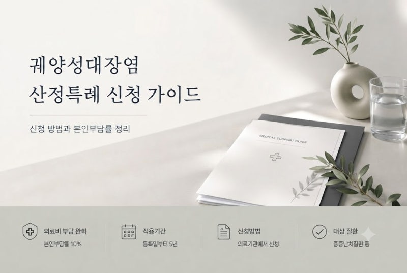 궤양성대장염 산정특례 직접 신청 후기｜대상·신청방법·본인부담률·적용범위·기간